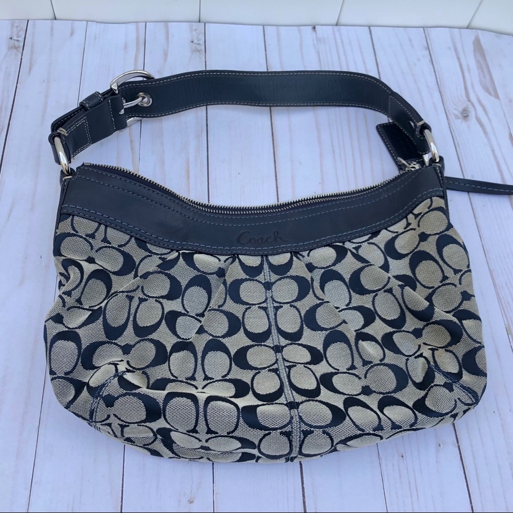 Signature Coach Navy Handbag